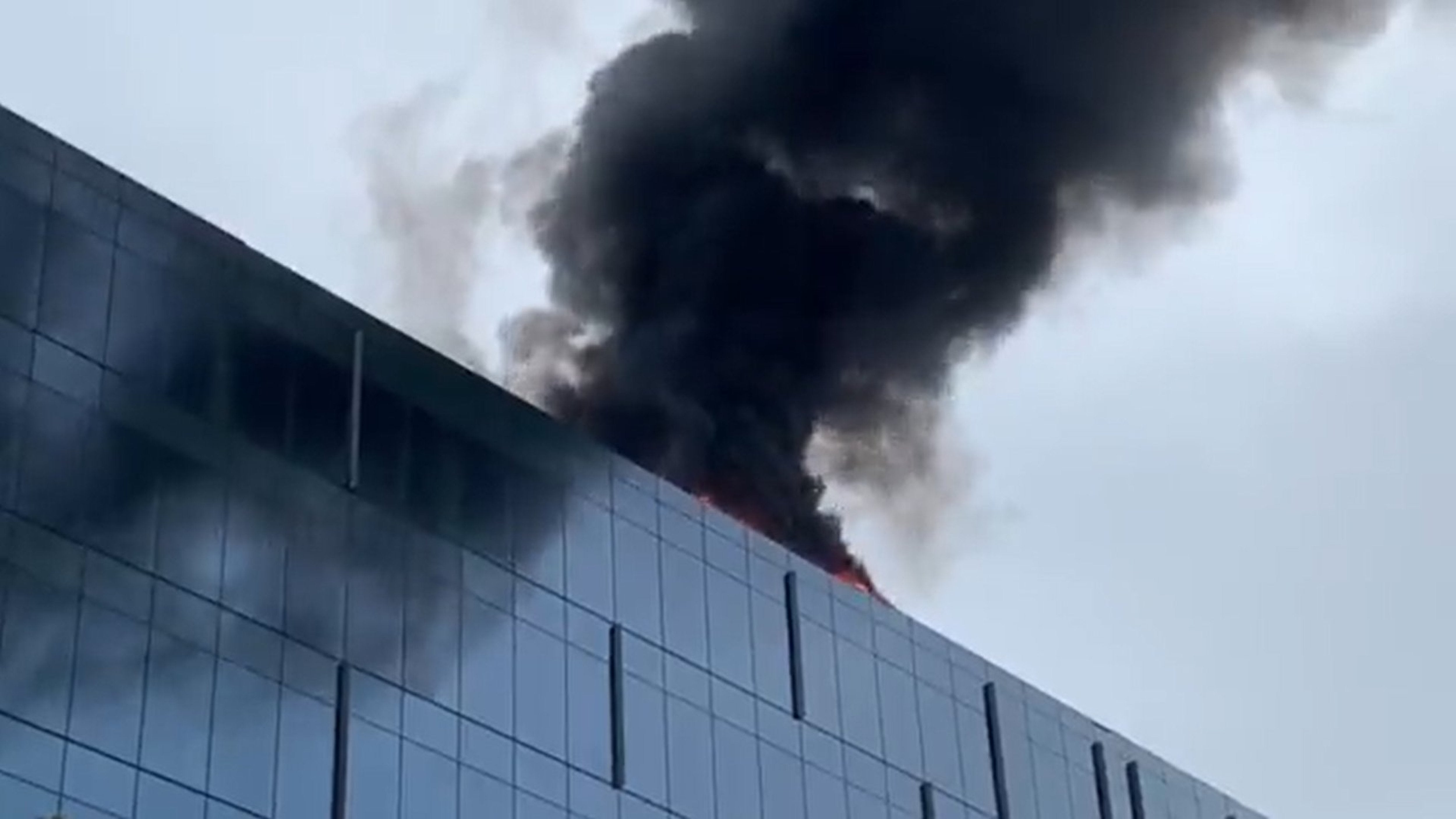 Explosion heard in DC before high-rise fire