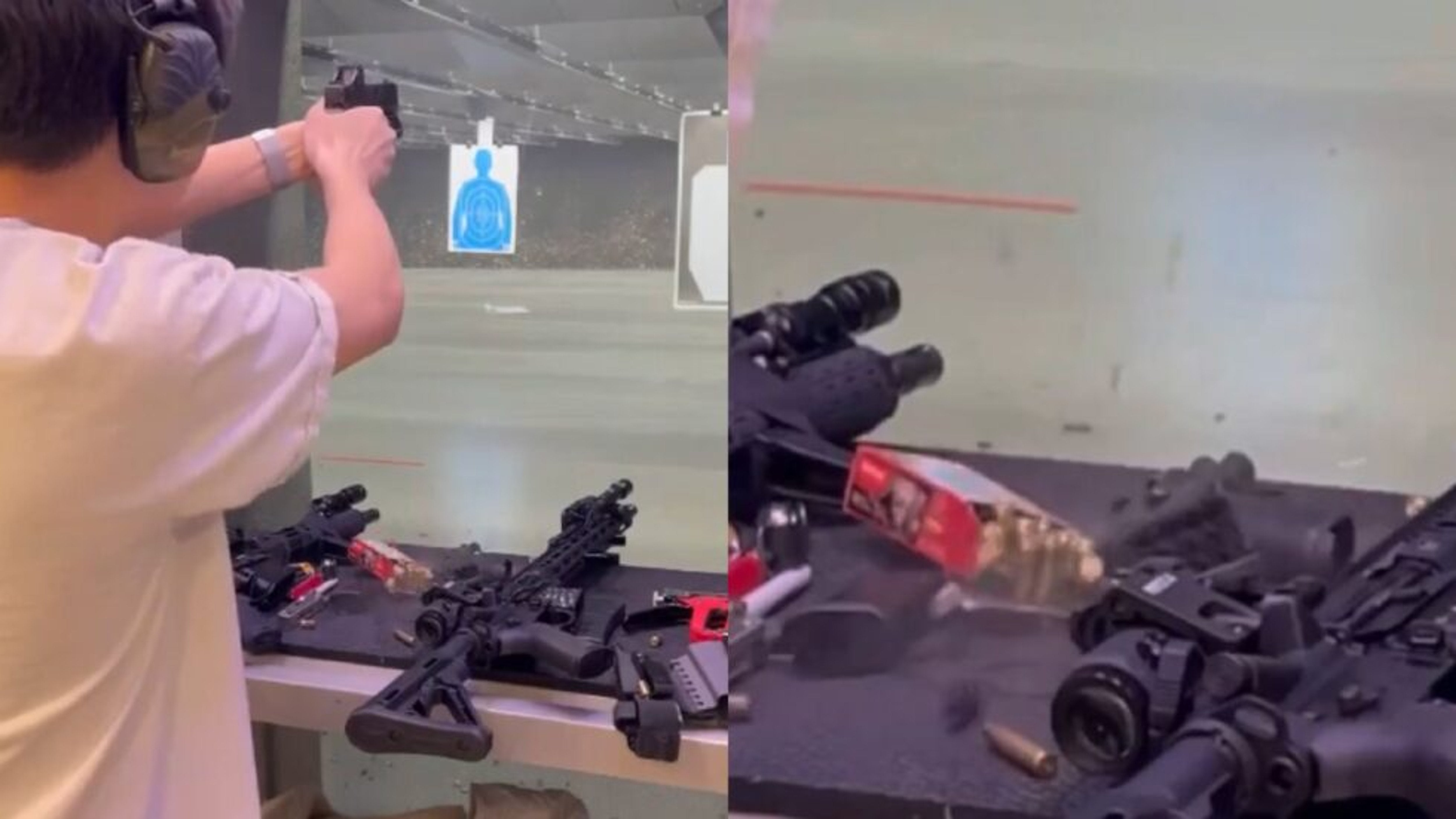 Watch: “One in a million” moment when spent casing ignites primer on table