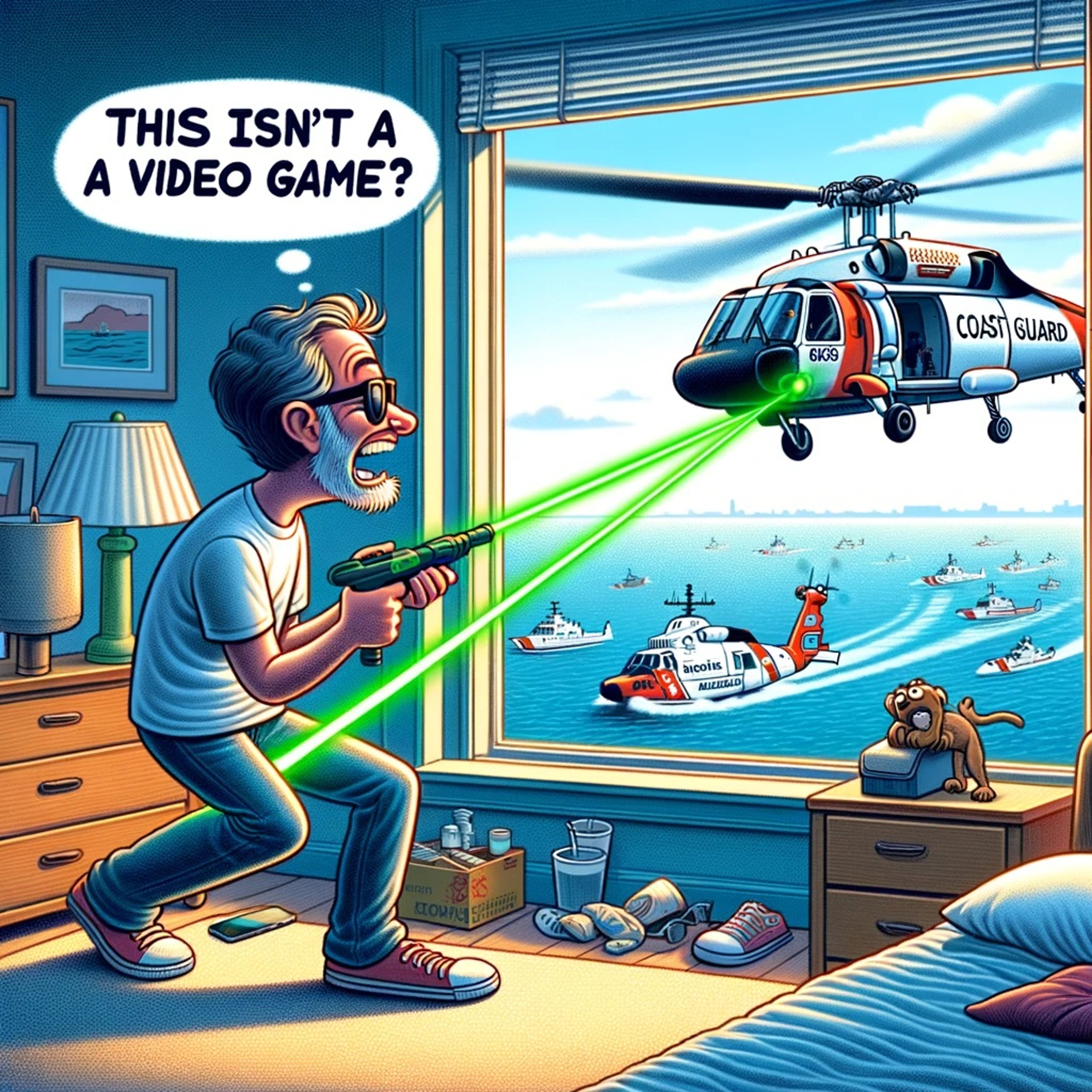 Boston Idiot Busted for Lighting Up Coast Guard Helo with Laser Pointer