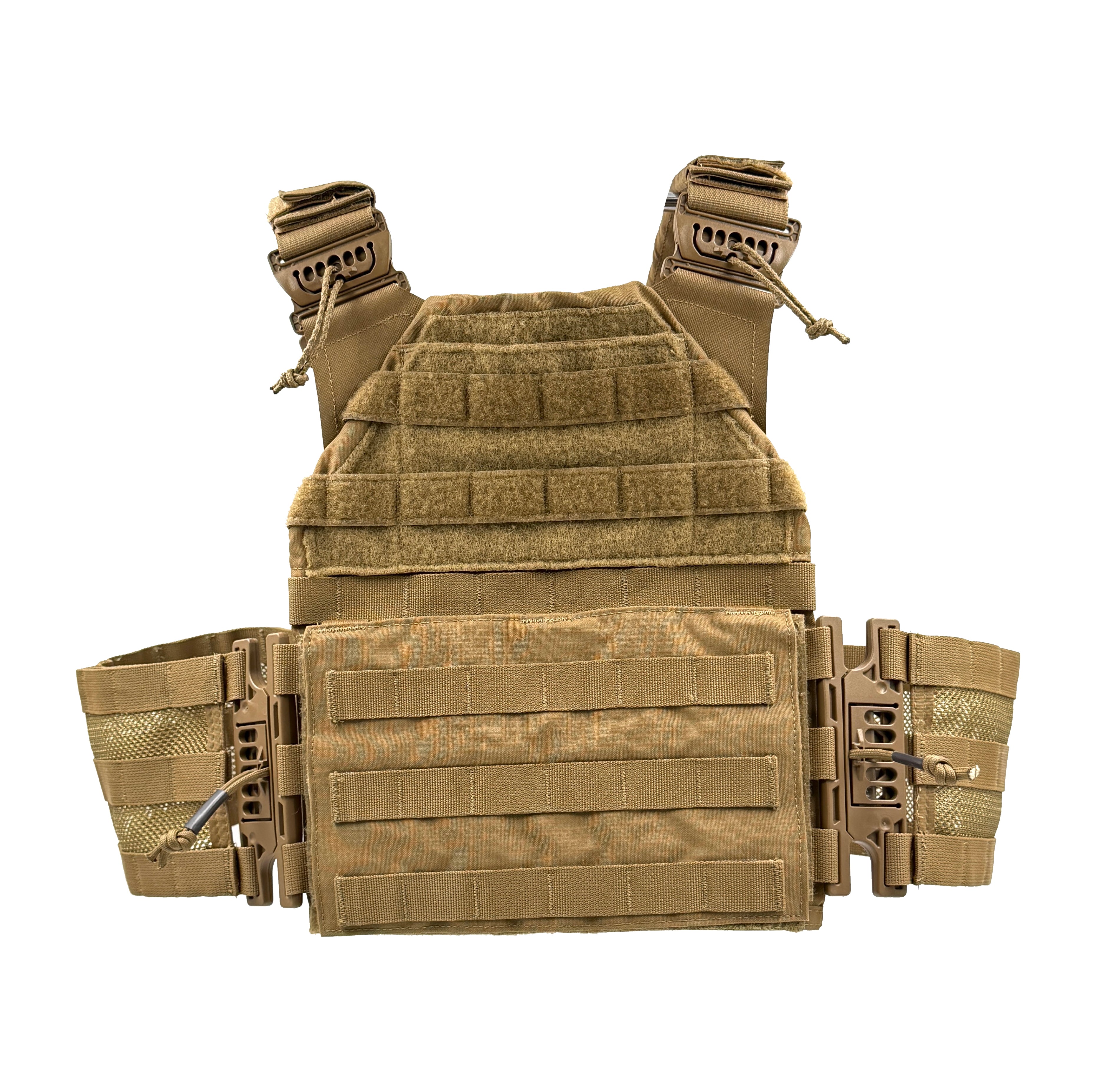 Durable tactical plate carrier vest with MOLLE system and quick release mechanism