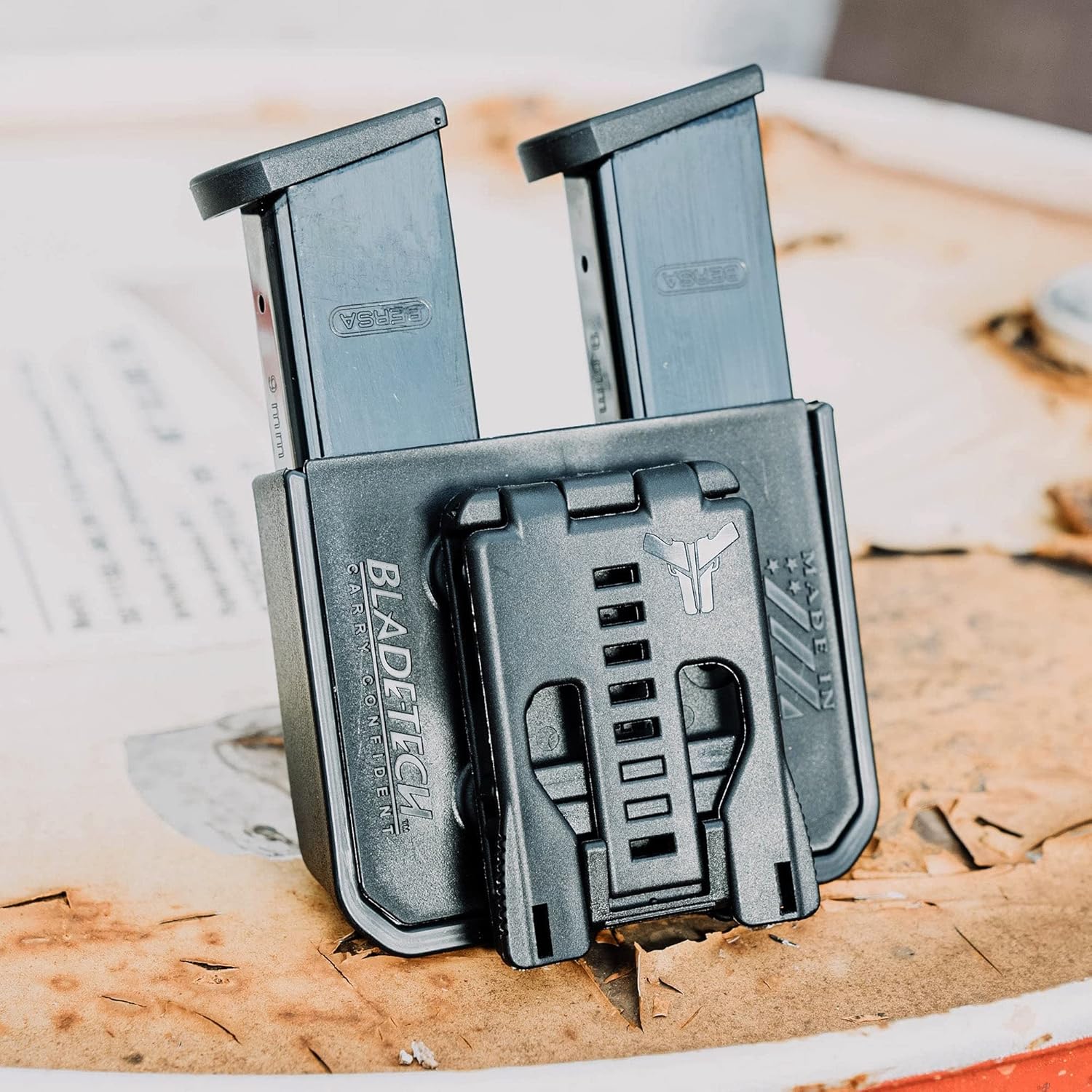 OWB Double Mag Pouch for S&W M&P 9/40, Sig P320, Beretta 92/96, Springfield XD 9/40 & More - USA Made - Signature Double Magazine Carrier with Tek-Lok