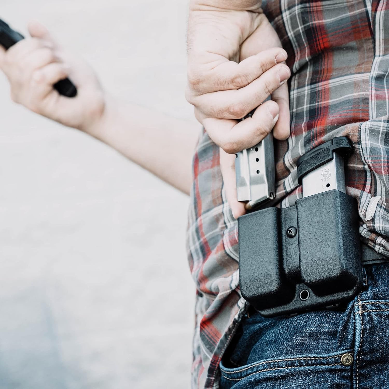 OWB Double Mag Pouch for S&W M&P 9/40, Sig P320, Beretta 92/96, Springfield XD 9/40 & More - USA Made - Signature Double Magazine Carrier with Tek-Lok