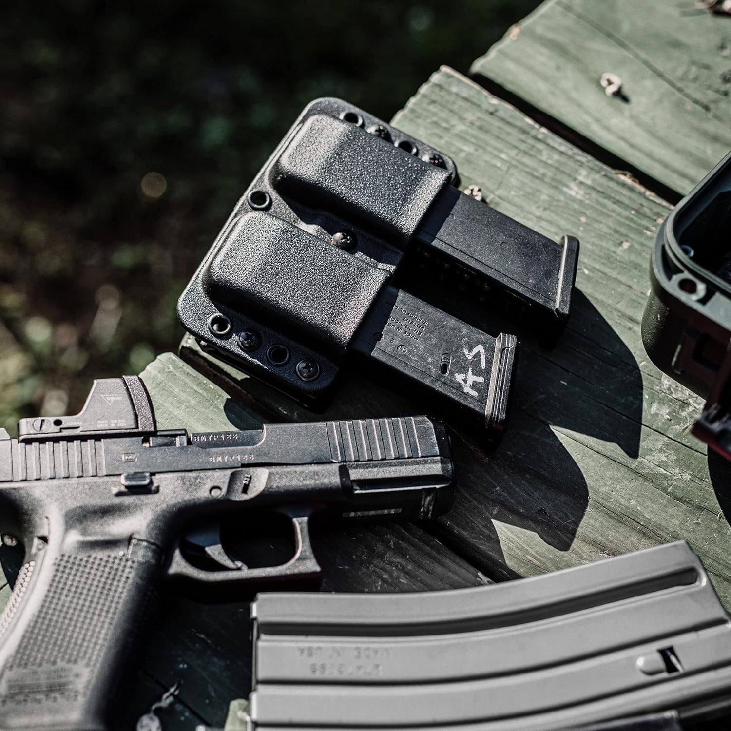 OWB Double Mag Pouch for Glock 17, 19, 22, 23 & More - USA Made - Total Eclipse Double Mag Pouch by Blade-Tech Holsters